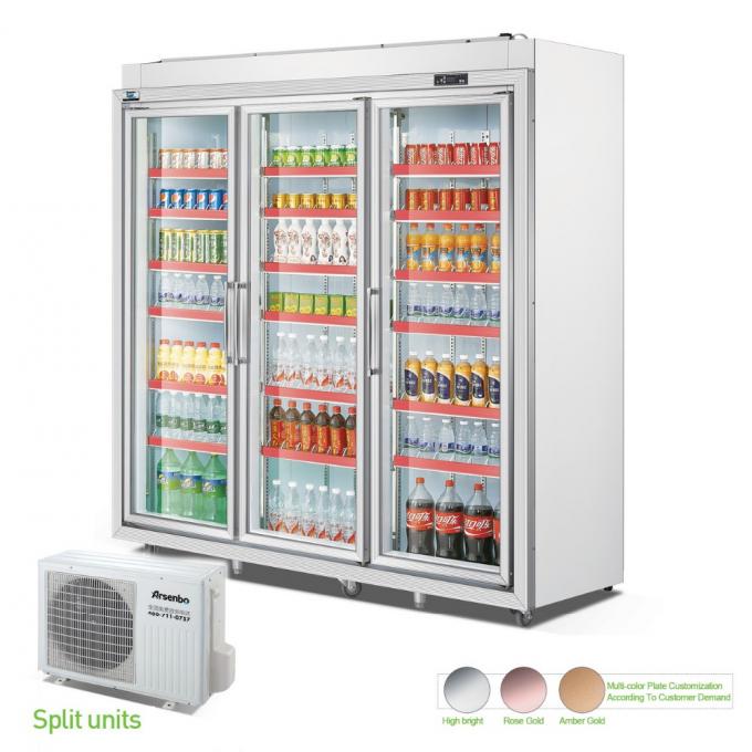 2000L SUS304 Glass Door Beverage Fridge , Removable Commercial Beverage