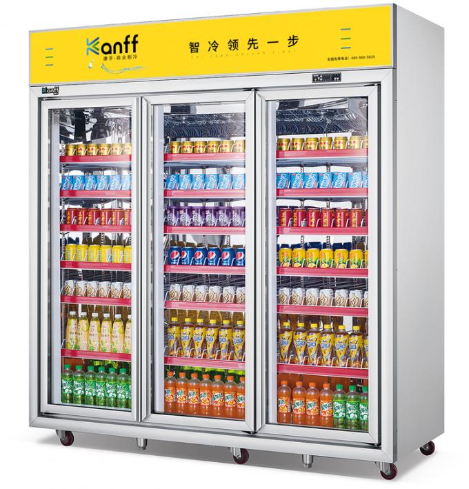 50Hz Alloy Commercial Beverage Cooler , 3200L Display Fridge For Cold
