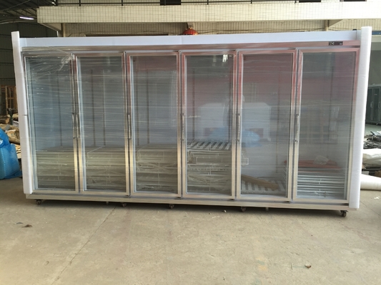 6 Glass Door Commercial Display Refrigerator 380V 3200L Durable