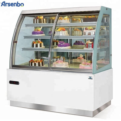 Antiwear Commercial Cake Display Refrigerator 220V Marble Glass Material