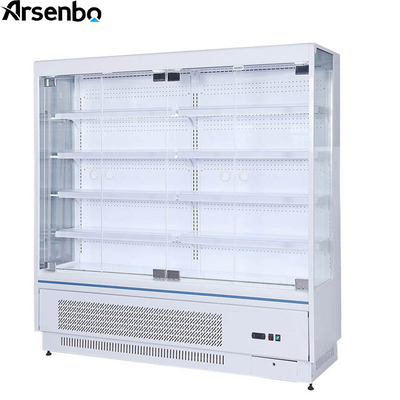Anticorrosive Open Refrigerated Display Case Stable Digital Temp Control