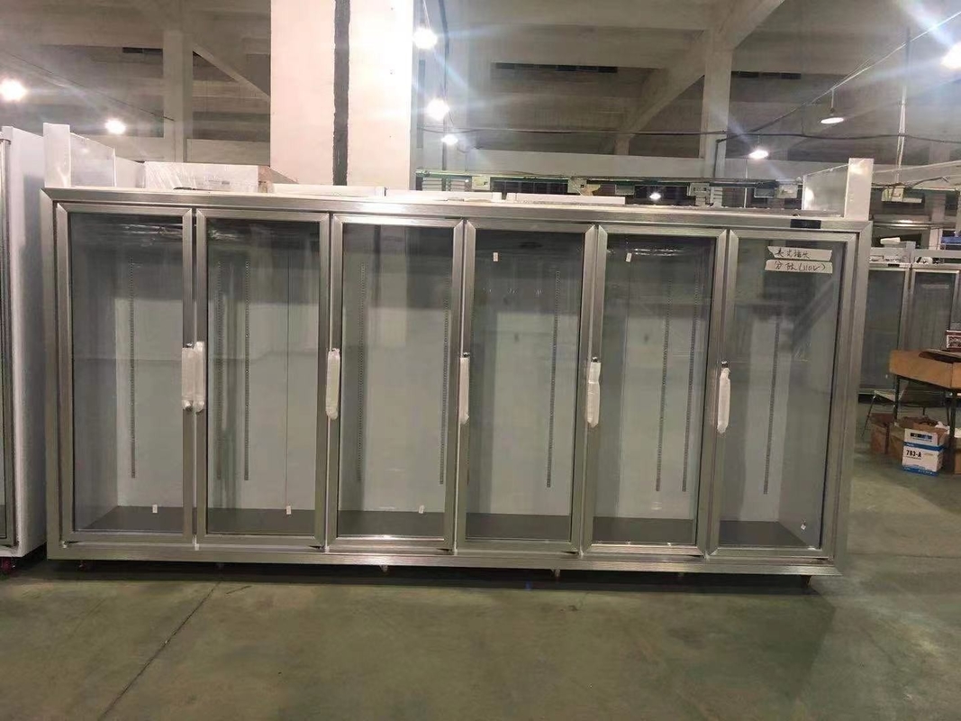 6 Glass Door Commercial Display Refrigerator 380V 3200L Durable