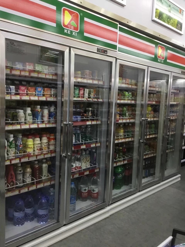 6 Glass Door Commercial Display Refrigerator 380V 3200L Durable