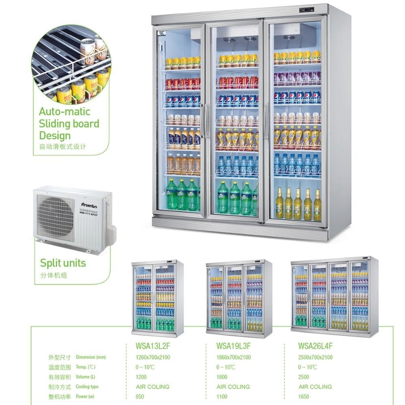 Elegant 220V Commercial Beverage Refrigerator Practical Split Type