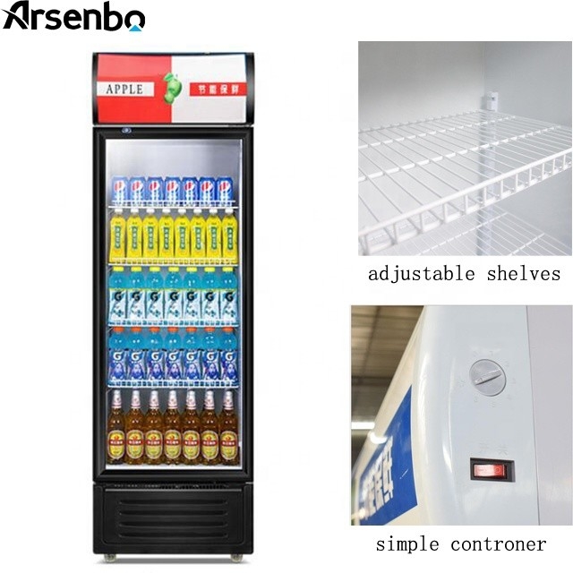 Single Door Commercial Refrigerator Beverage Cooler 350L Multiscene Durable