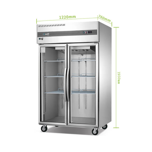 SS304 110V Glass Door Refrigerator Freezer , Multipurpose Double Fridge Freezer