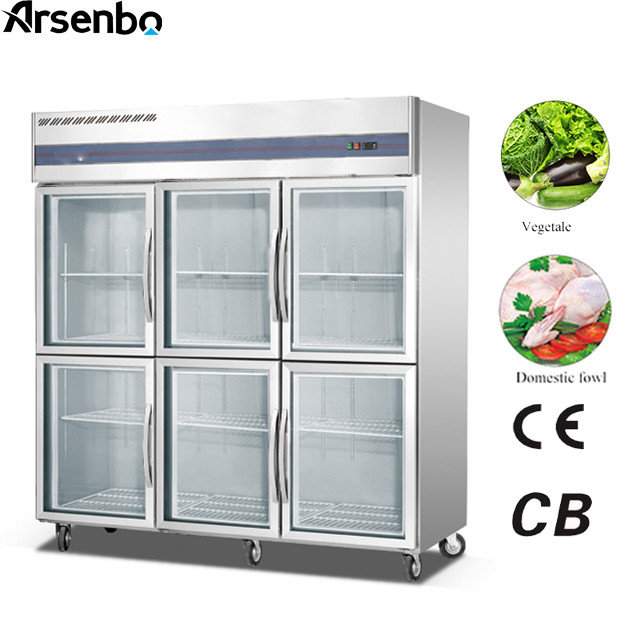 SUS304 Odorless Kitchen Fridge Freezer Antiwear With Glass Door