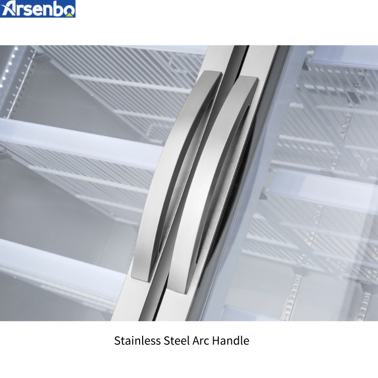 SS304 Glass Door Refrigerator Freezer