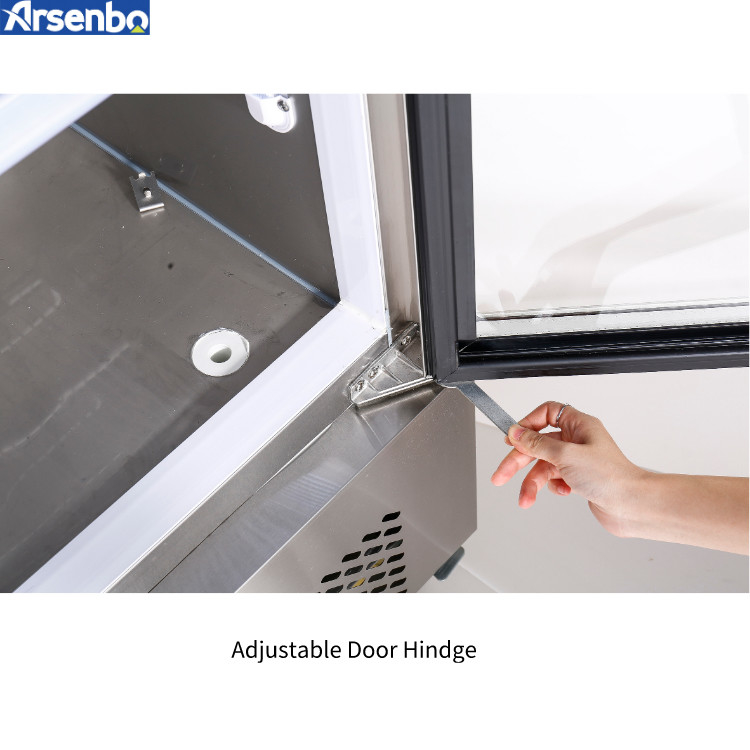 SS304 Glass Door Refrigerator Freezer