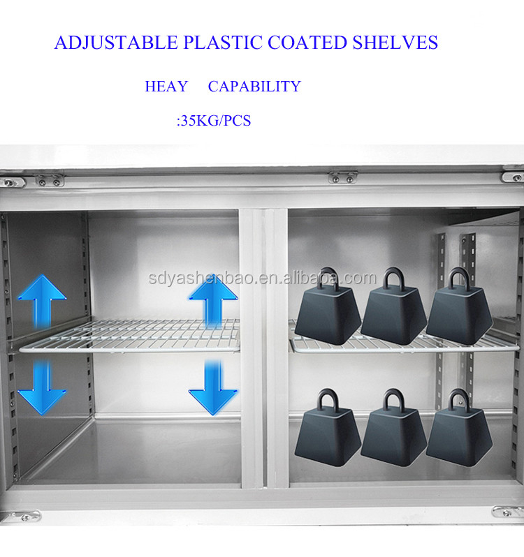 180W 250L Under Counter Refrigerators Stainless Steel Material