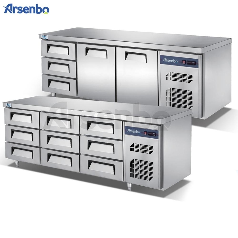 Restaurant Commercial Undercounter Freezer 350W Multiscene Silver Color