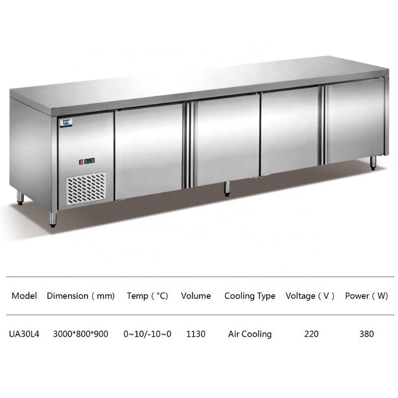 Arsenbo 750W Under Counter Chiller , Anticorrosive Under Bench Fridge Freezer