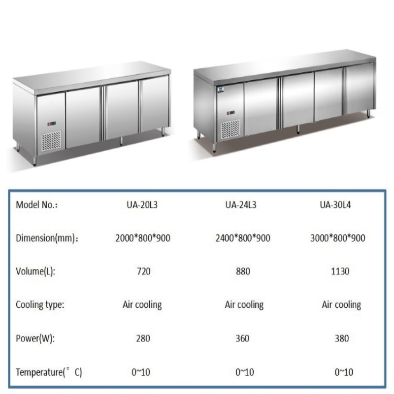 Arsenbo 750W Under Counter Chiller , Anticorrosive Under Bench Fridge Freezer