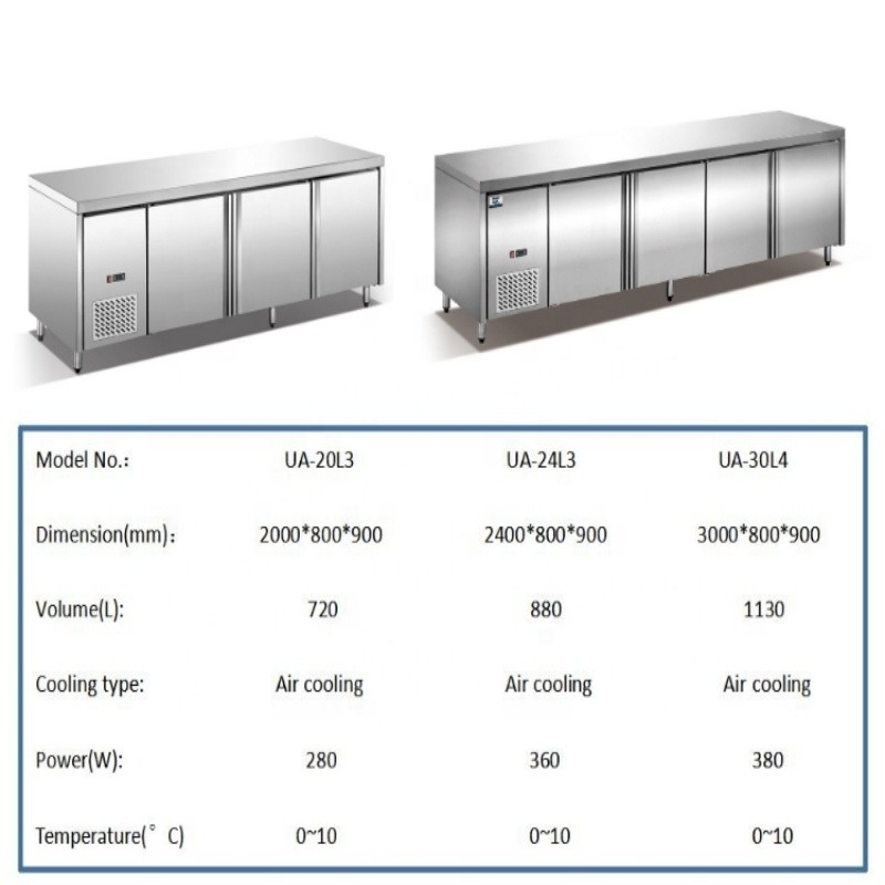 SS304 Commercial Counter Fridge , Antiwear Restaurant Undercounter Refrigerator