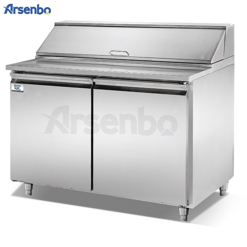 420L 210W Pizza Prep Refrigerator Makeline Table Stainless Steel