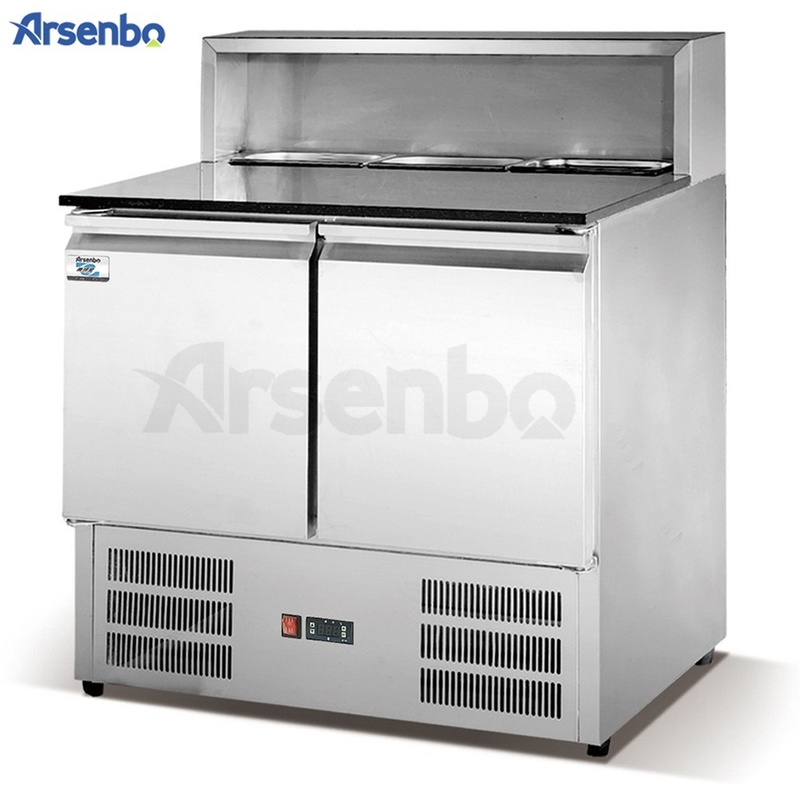 420L 210W Pizza Prep Refrigerator Makeline Table Stainless Steel