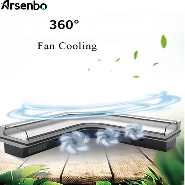 220V 50HZ Food Commercial Supermarket Refrigerator Stainless Steel Material