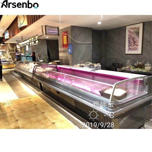 220V 50HZ Food Commercial Supermarket Refrigerator Stainless Steel Material