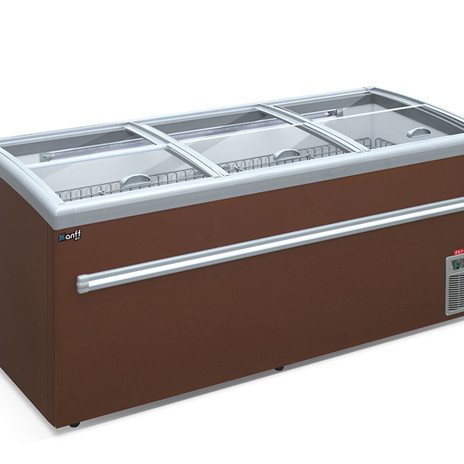 Grey 50HZ Supermarket Display Freezer Stainless Steel Material