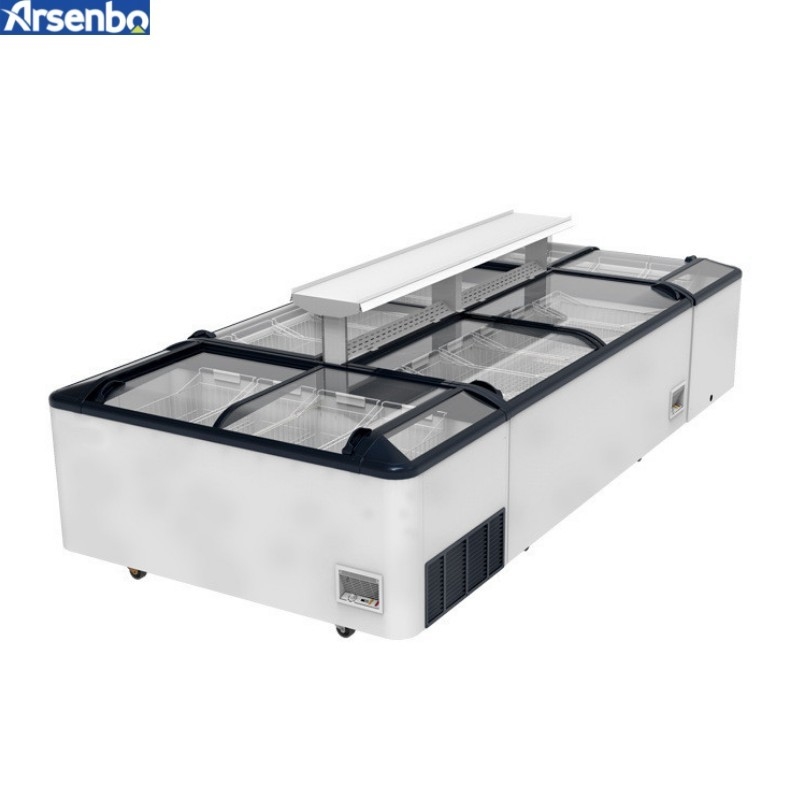 220V-240V Supermarket Display Freezer Multipurpose Painted Steel Material