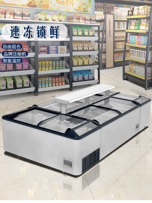 220V-240V Supermarket Display Freezer Multipurpose Painted Steel Material