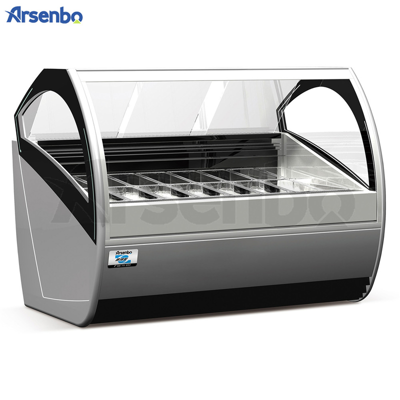 220V 50HZ Gelato Ice Cream Display Freezer Multipurpose Durable