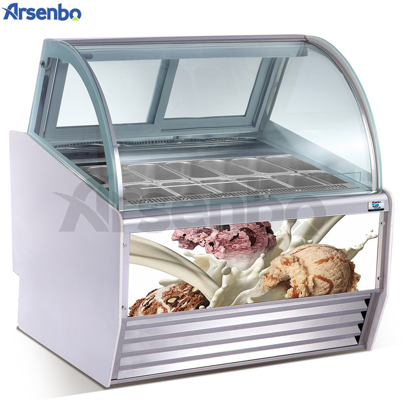 220V 50HZ Gelato Ice Cream Display Freezer Multipurpose Durable