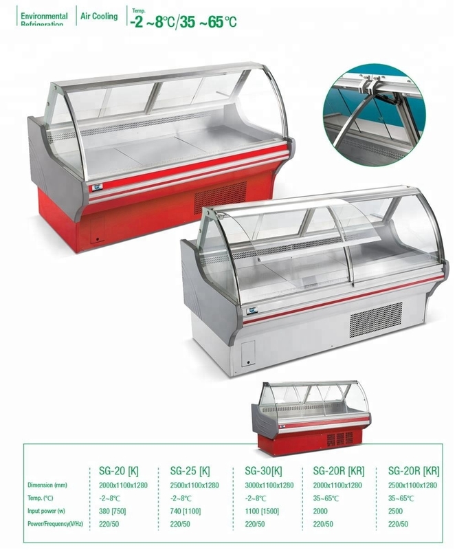 Anticorrosive Commercial Refrigerated Deli Case Showcase 50HZ Stainless Steel
