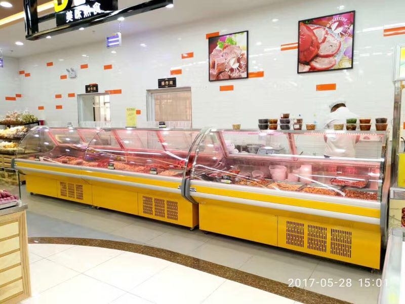 Multiscene Meat Deli Display Cooler Anticorrosive Double Temperature
