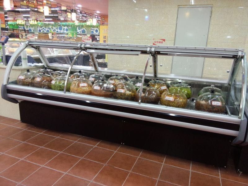 Multiscene Meat Deli Display Cooler Anticorrosive Double Temperature