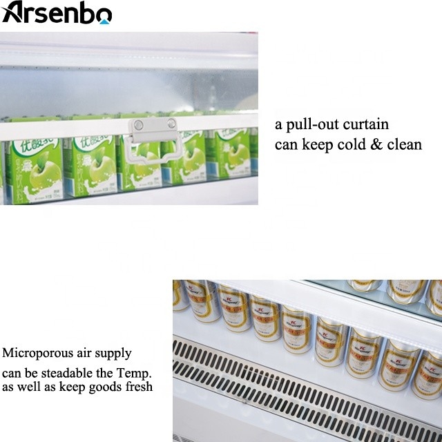 Supermarket Multideck Open Chiller Double Temp Stainless Steel Material