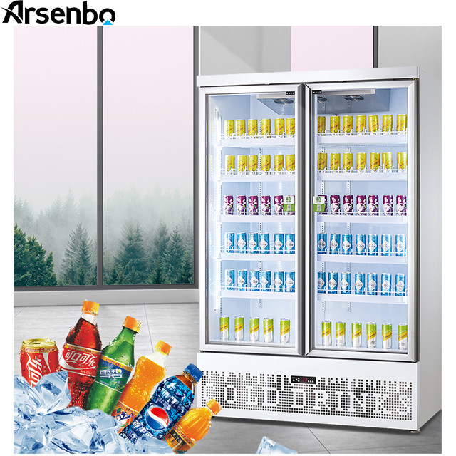 Luster Plate Commercial Supermarket Refrigerator 1200L Silver Color