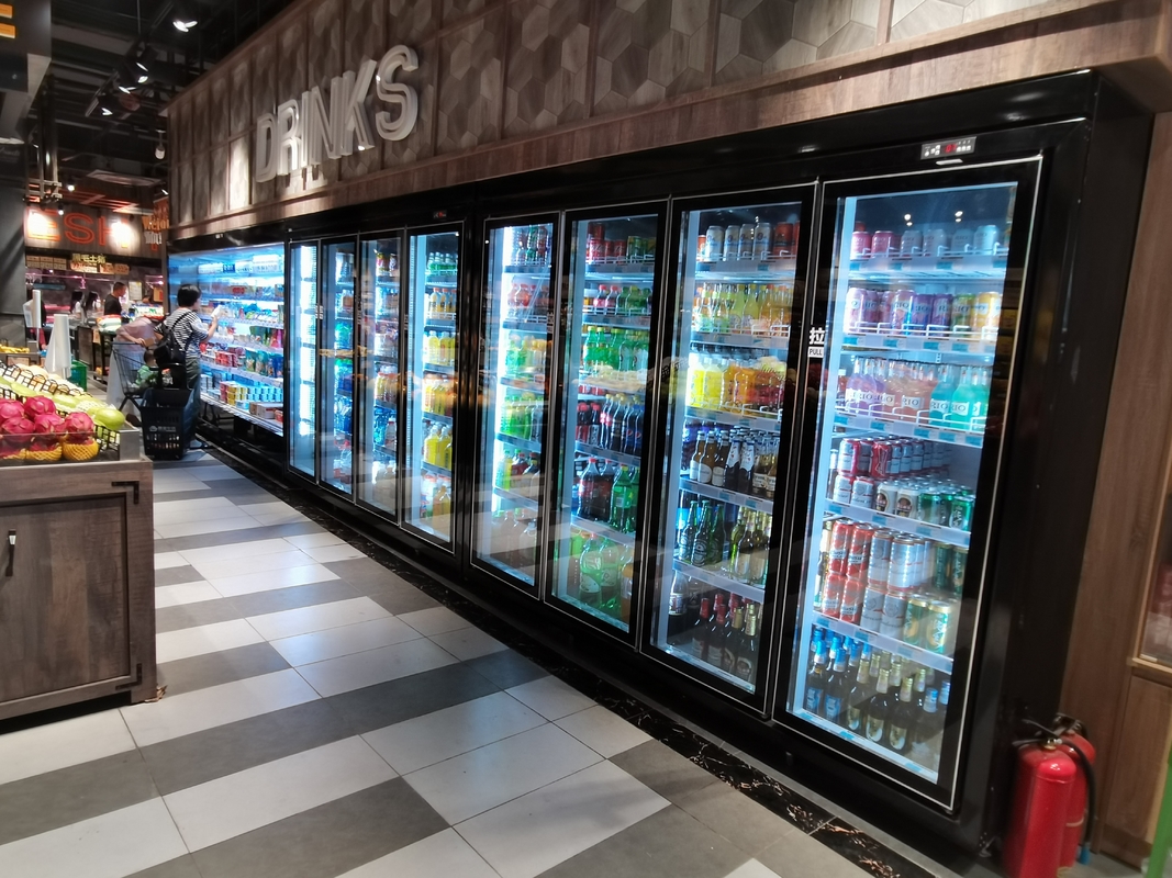 3200L Multiscene Upright Glass Fridge Chiller Anticorrosive With 6 Doors