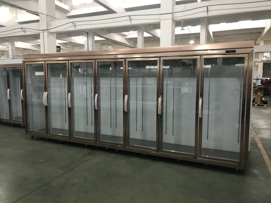 3200L Multiscene Upright Glass Fridge Chiller Anticorrosive With 6 Doors