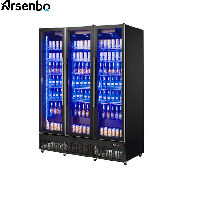 CE 1000L Commercial Display Refrigerator 3 Door 220V Practical