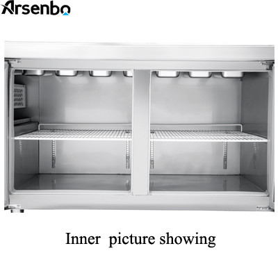 SS304 Countertop Pizza Prep Refrigerator Station 210W Antiwear
