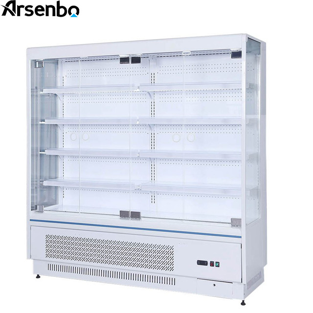 Anticorrosive Open Refrigerated Display Case Stable Digital Temp Control