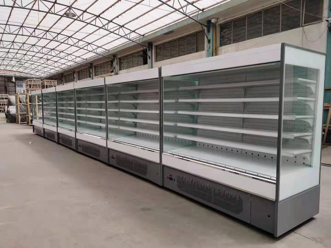 R404a Multi Deck Open Chiller Fridge Painted Steel CFC Free With Compressor