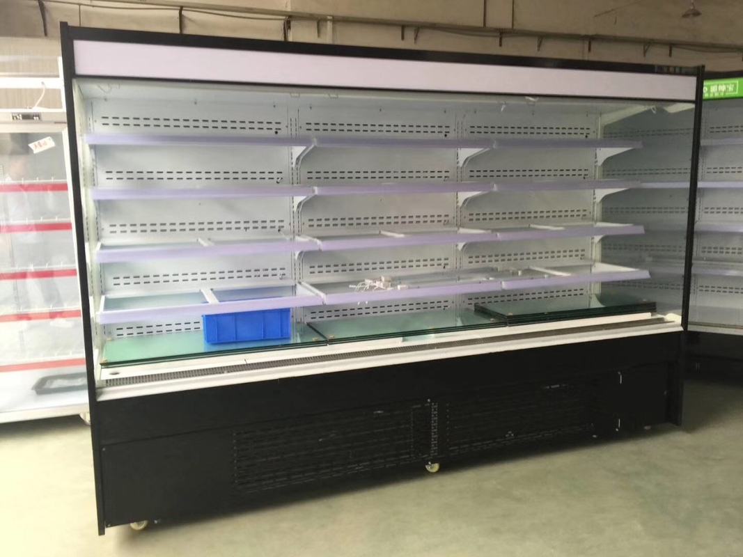 R404a Multi Deck Open Chiller Fridge Painted Steel CFC Free With Compressor