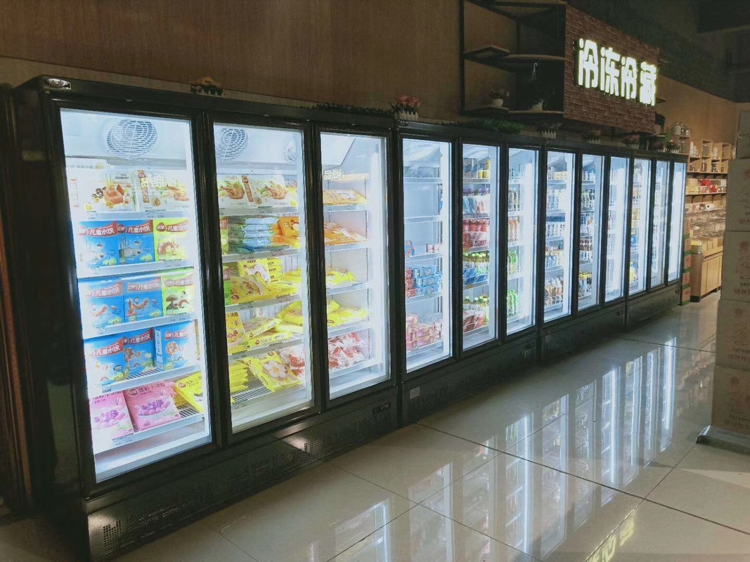 Supermarket Multideck Open Chiller Split Display Frozen Showcase With Doors